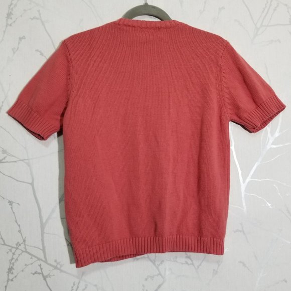 Tabi Vtg Salmon Tropical Island Theme Cardigan - Picture 4 of 5